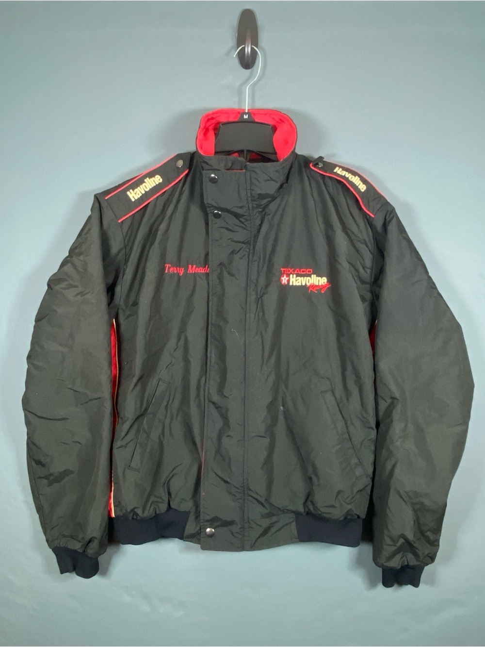 Vintage Texaco Havoline Racing Jacket Mens Large Eagle Ridge Bomber Black